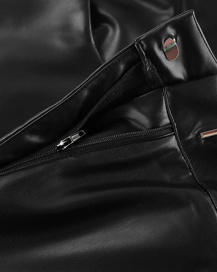 Wide Leg Leather Pants