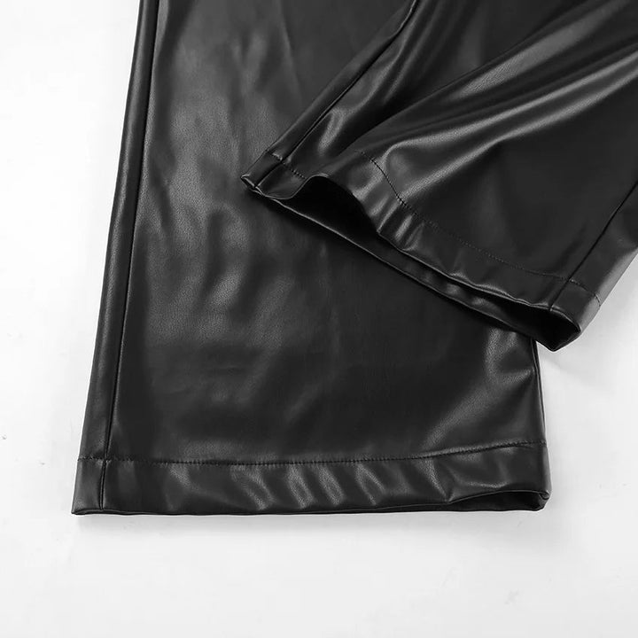 Wide Leg Leather Pants