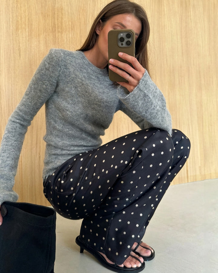Polka Dot Satin Pants