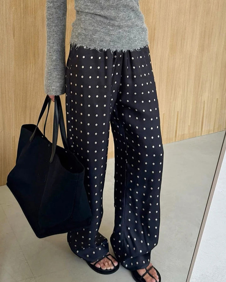 Polka Dot Satin Pants