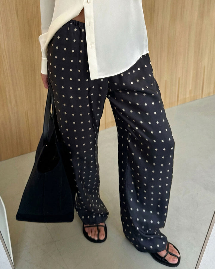 Polka Dot Satin Pants