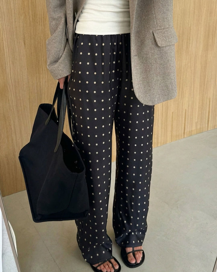 Polka Dot Satin Pants