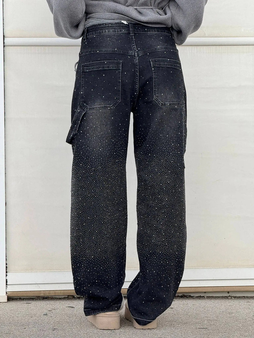 Sparkling Baggy Cargo Denim Pants light wash image 6 