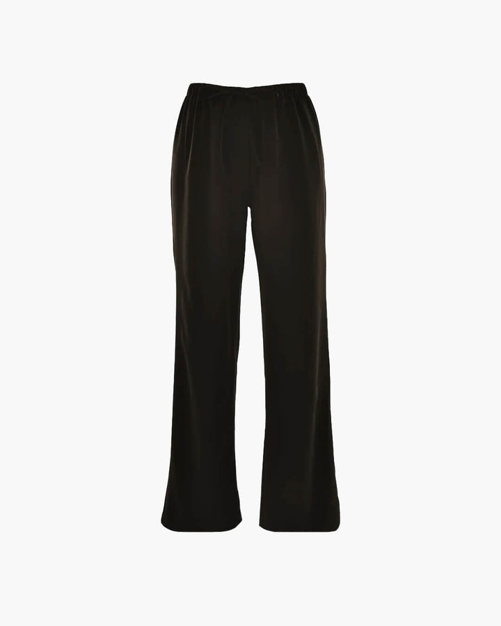 High Waist Satin Wide Leg Trousers black image 2 