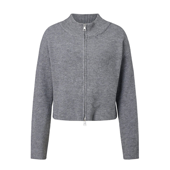 Double Zip Knit Cardigan gray image 2 