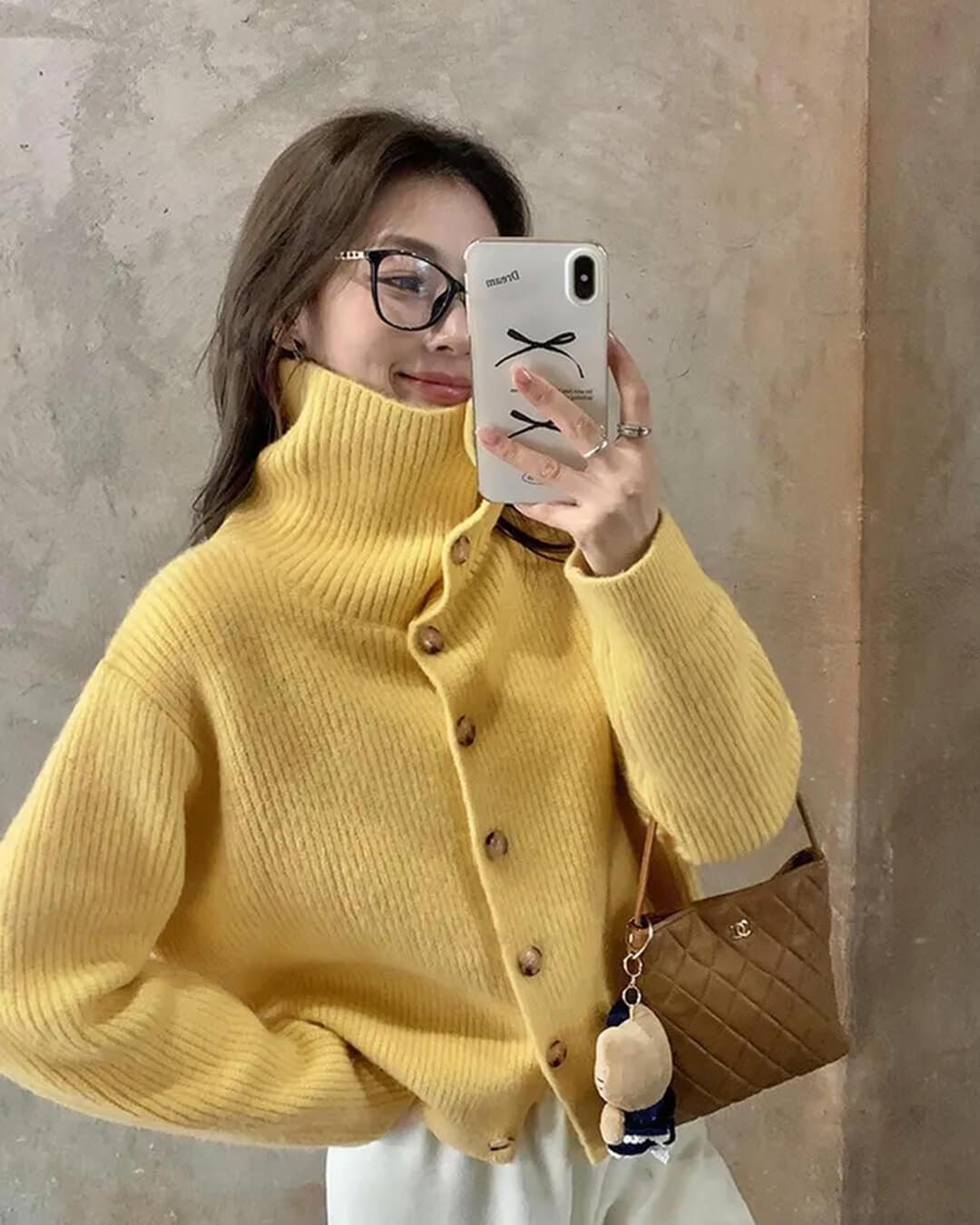 Oversized Knit Cardigan ginger yellow image 4 