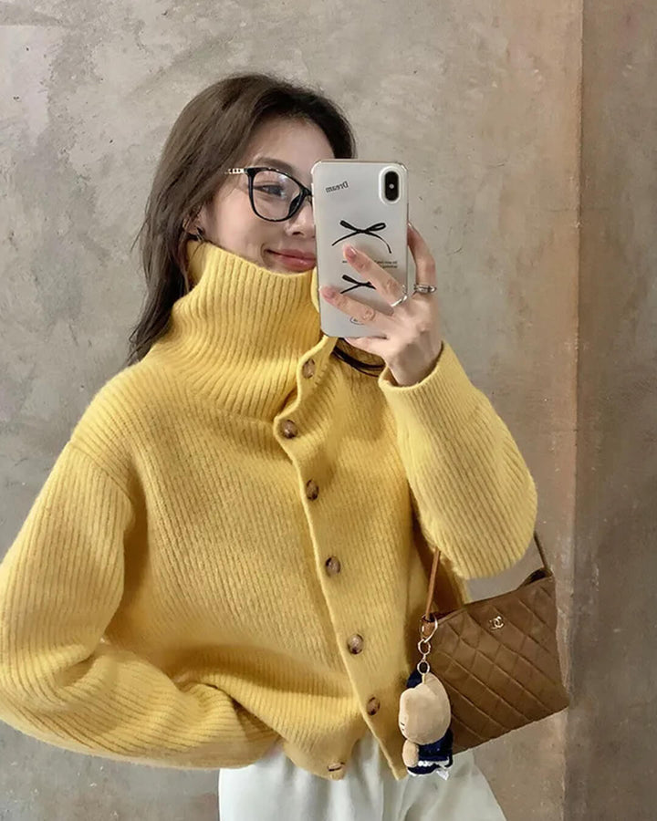 Oversized Knit Cardigan ginger yellow image 4 