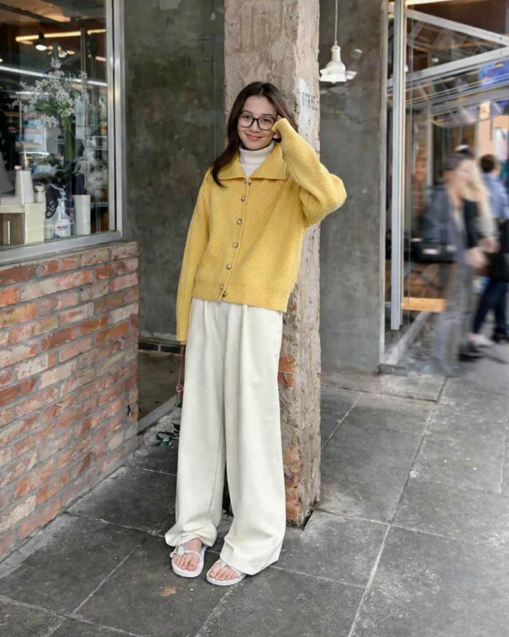 Oversized Knit Cardigan ginger yellow image 3 