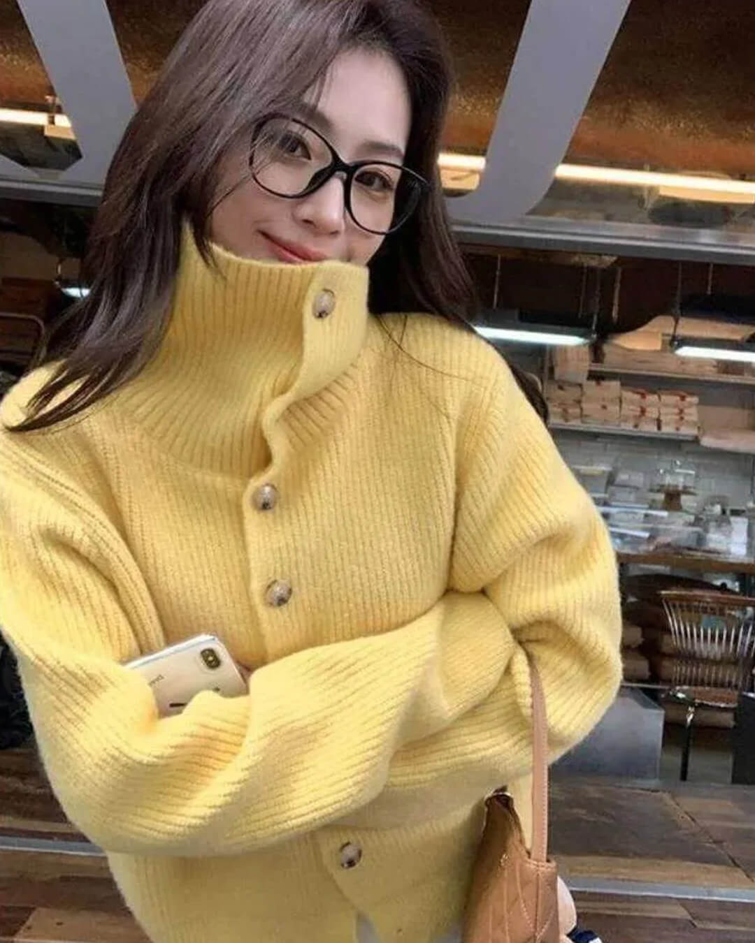 Oversized Knit Cardigan ginger yellow image 2 