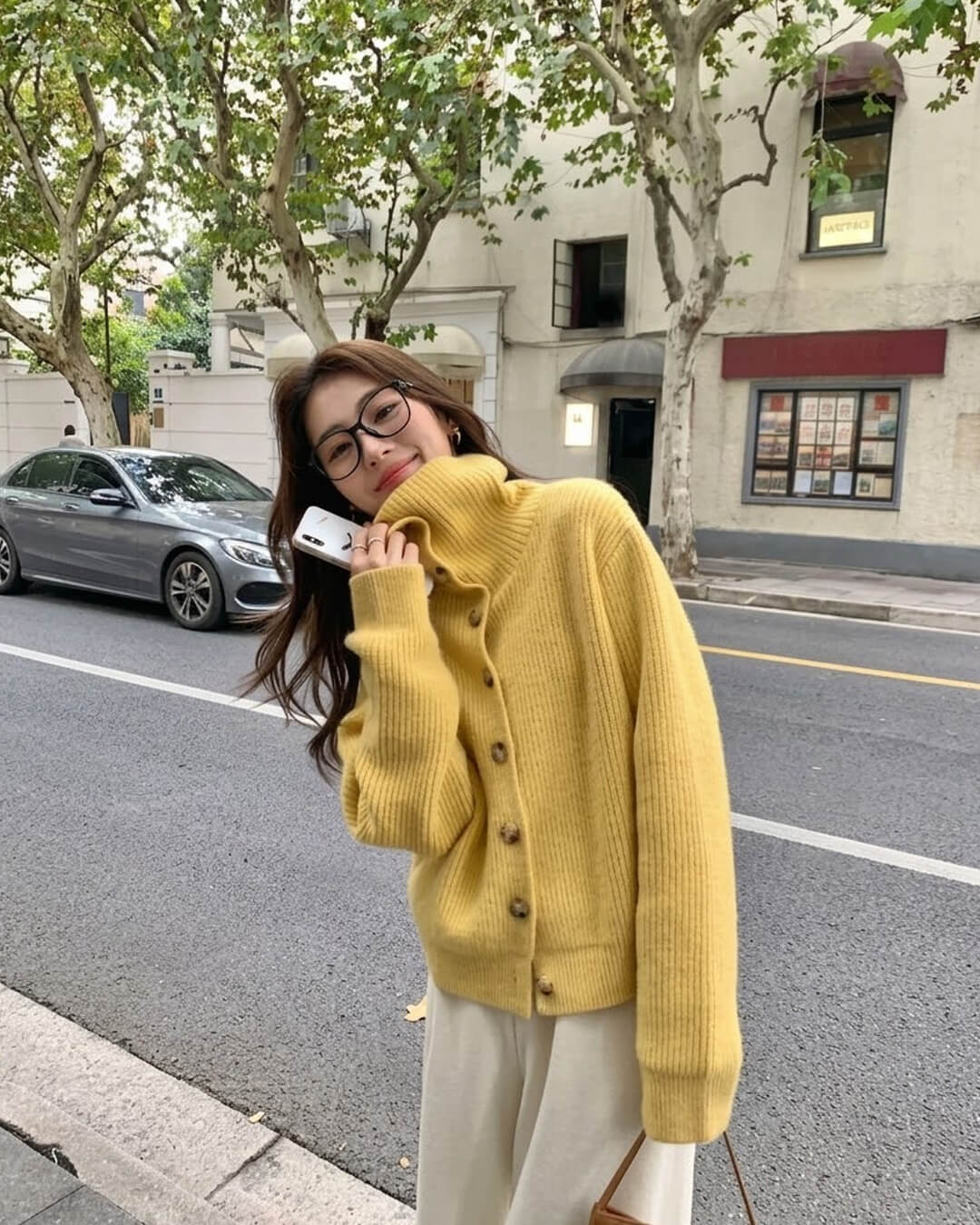 Oversized Knit Cardigan ginger yellow image 1 