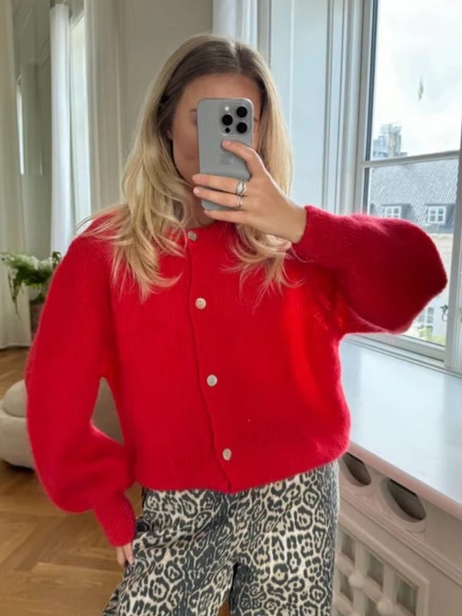Soft Knit Cardigan red image 1 