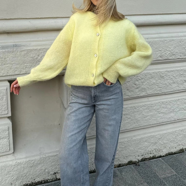Soft Knit Cardigan yellow image 1 