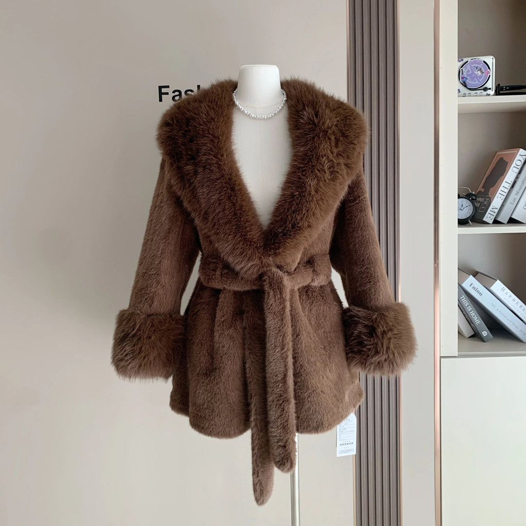 Faux Fur Trim Coat black image 5 
