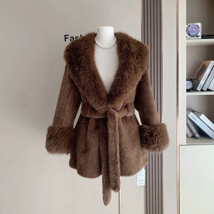 Faux Fur Trim Coat black image 5 