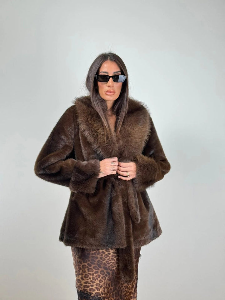 Yorkville Faux Fur Coat coffee image 7 