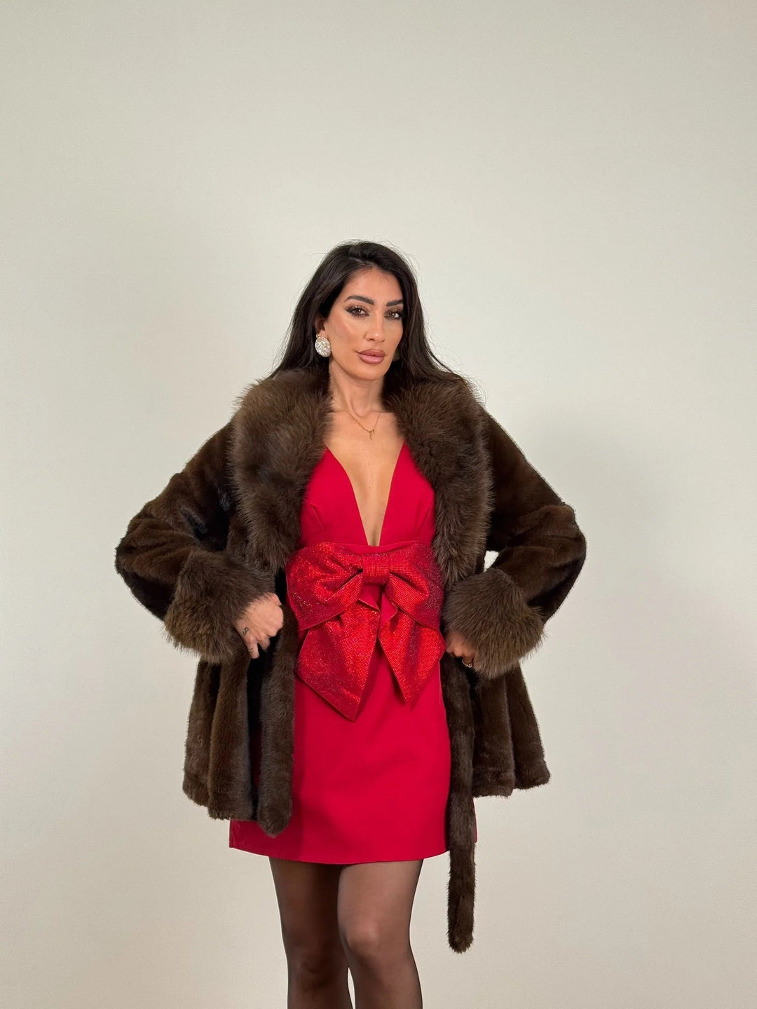 Yorkville Faux Fur Coat coffee image 10 