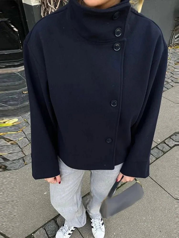 Elegant Stand Collar Jacket grey image 6 