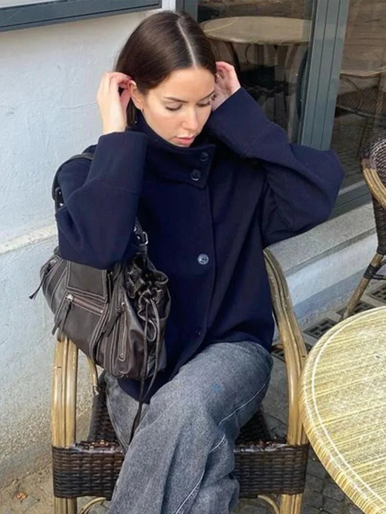 Elegant Stand Collar Jacket grey image 9 