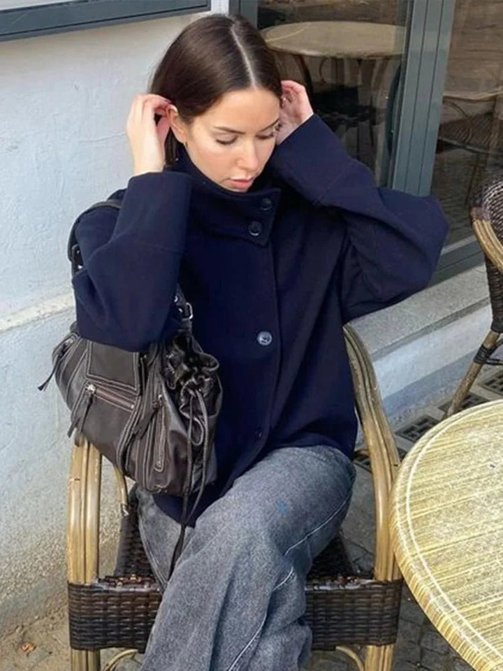 Elegant Stand Collar Jacket grey image 9 