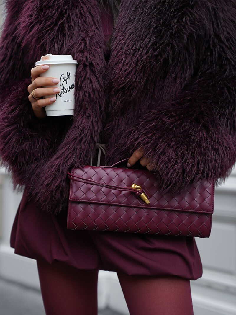 Woven Handbag winered image 2 