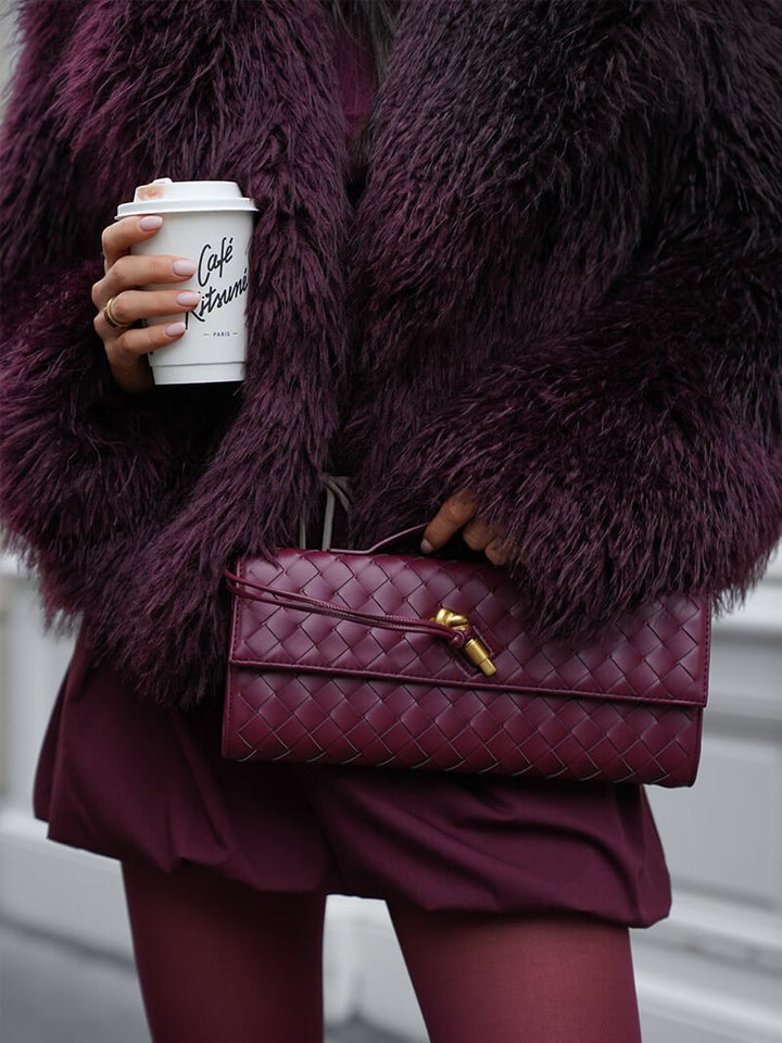Woven Handbag winered image 2 