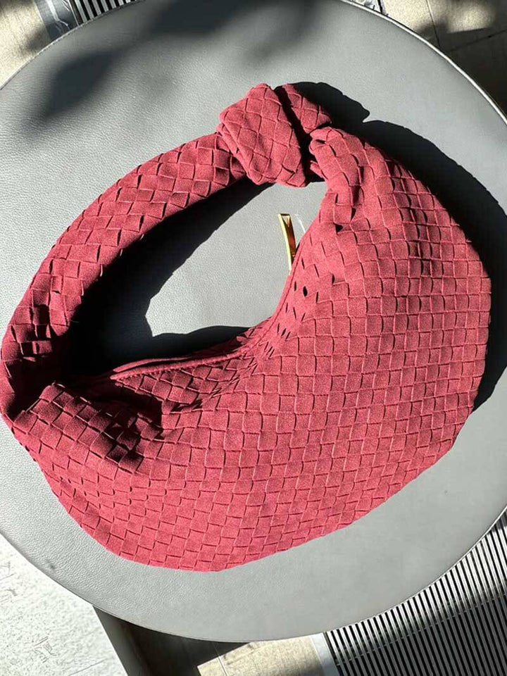 Medium Suede Woven Bag coffee image 19 