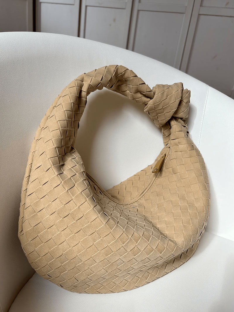 Medium Suede Woven Bag coffee image 8 
