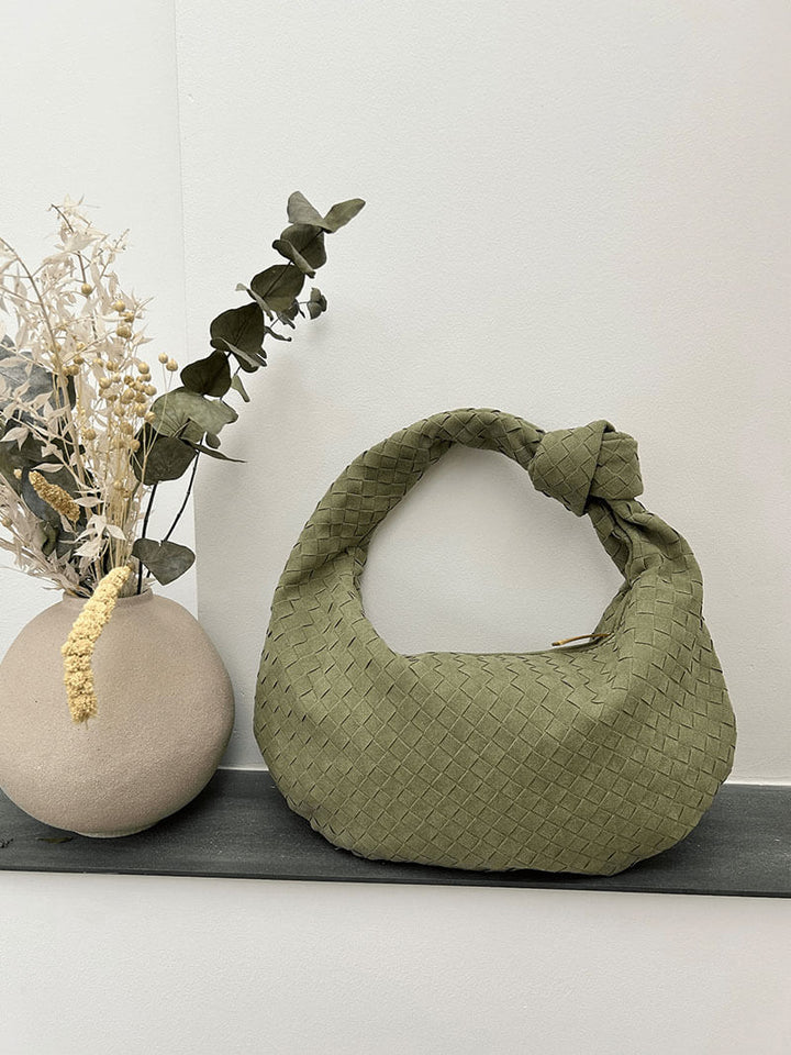 Medium Suede Woven Bag coffee image 11 