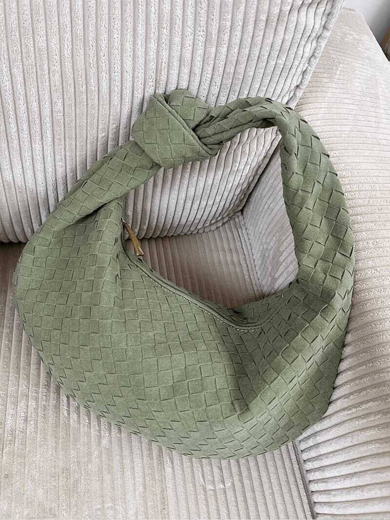 Medium Suede Woven Bag coffee image 14 