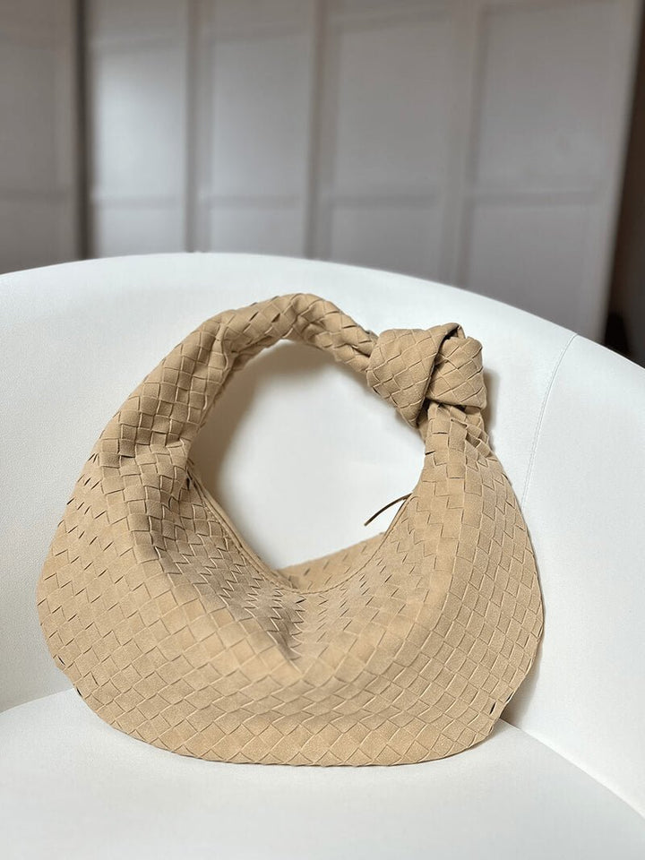Medium Suede Woven Bag coffee image 10 