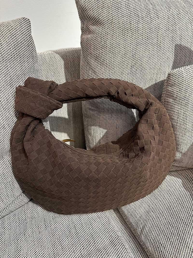 Medium Suede Woven Bag coffee image 18 