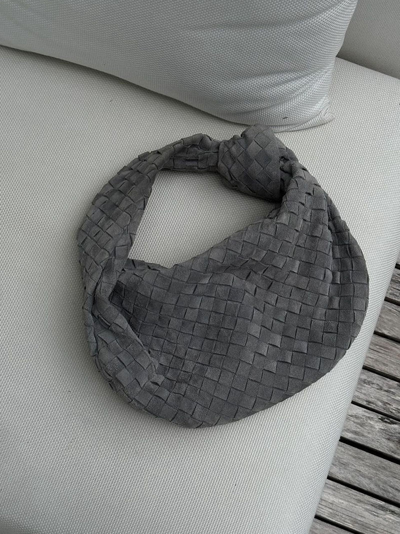 Medium Suede Woven Bag coffee image 16 