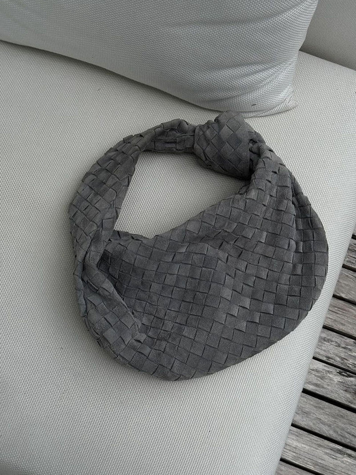 Medium Suede Woven Bag coffee image 16 