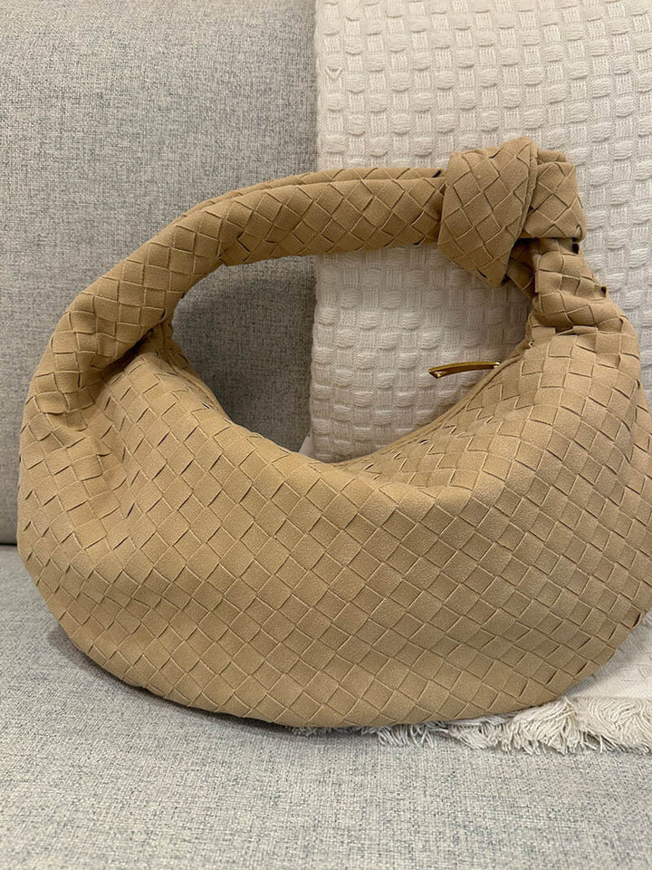 Medium Suede Woven Bag coffee image 9 