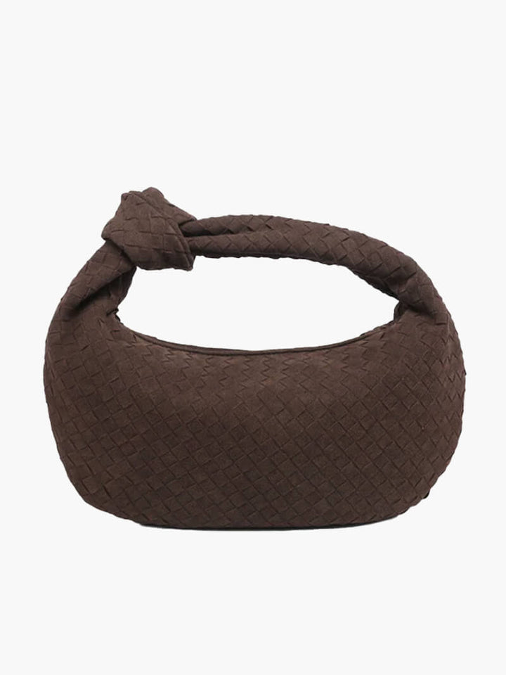 Medium Suede Woven Bag coffee image 1 