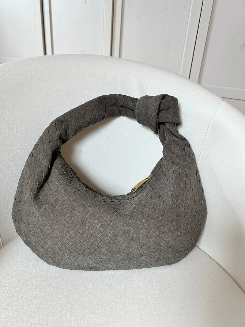 Medium Suede Woven Bag coffee image 13 