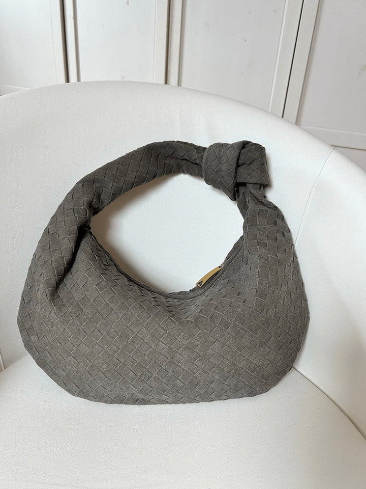 Medium Suede Woven Bag coffee image 13 
