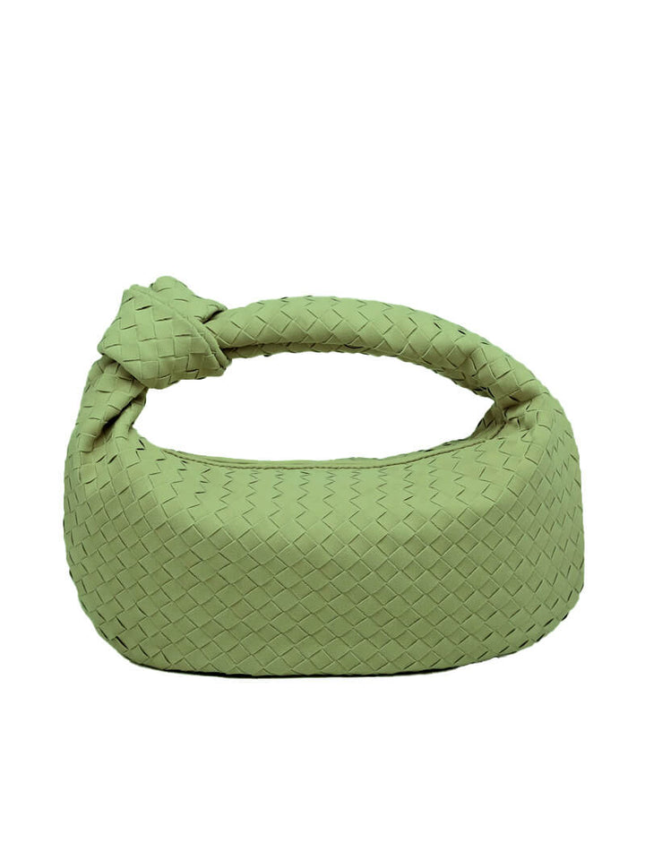 Medium Suede Woven Bag olive green image 1 