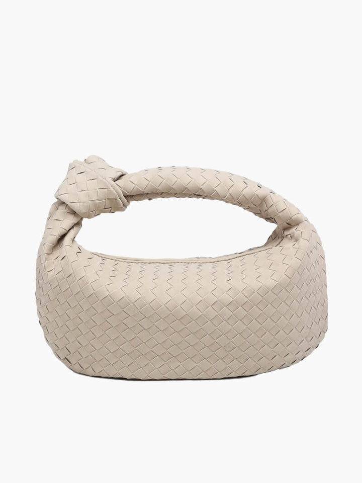 Medium Suede Woven Bag creme image 1 