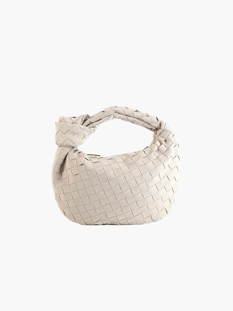 Mini Suede Woven Handbag beige image 1 