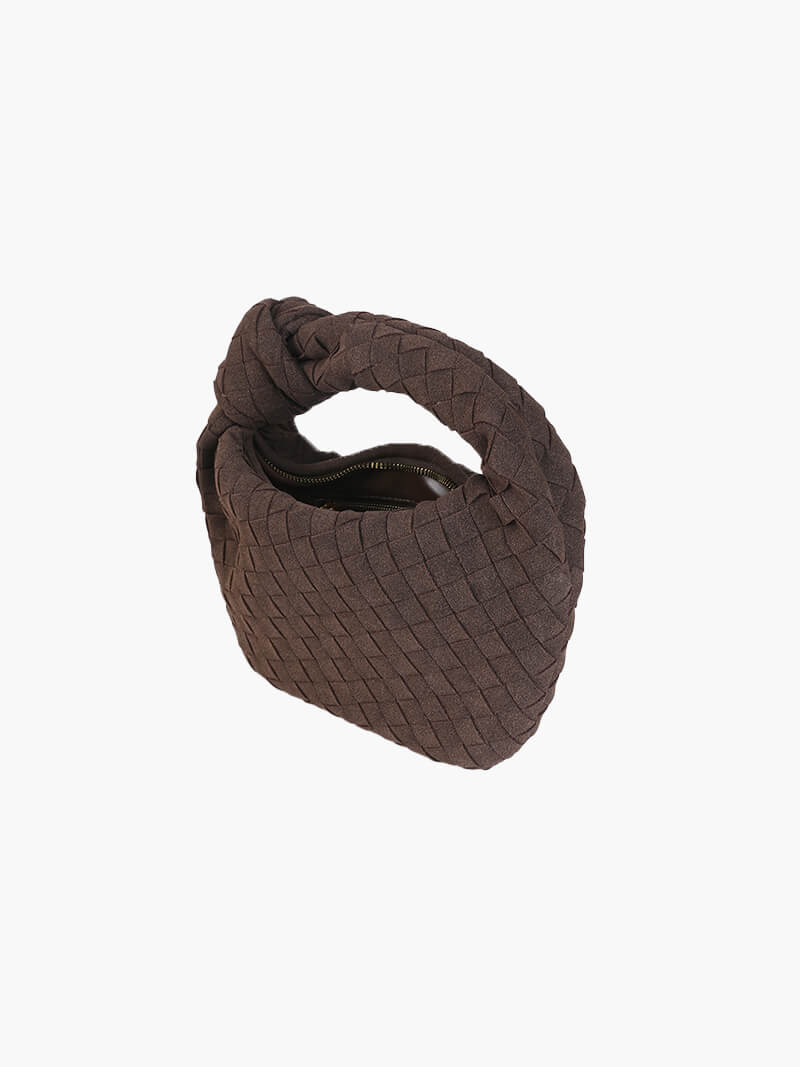 Mini Suede Woven Handbag coffee image 2 #color_coffee
