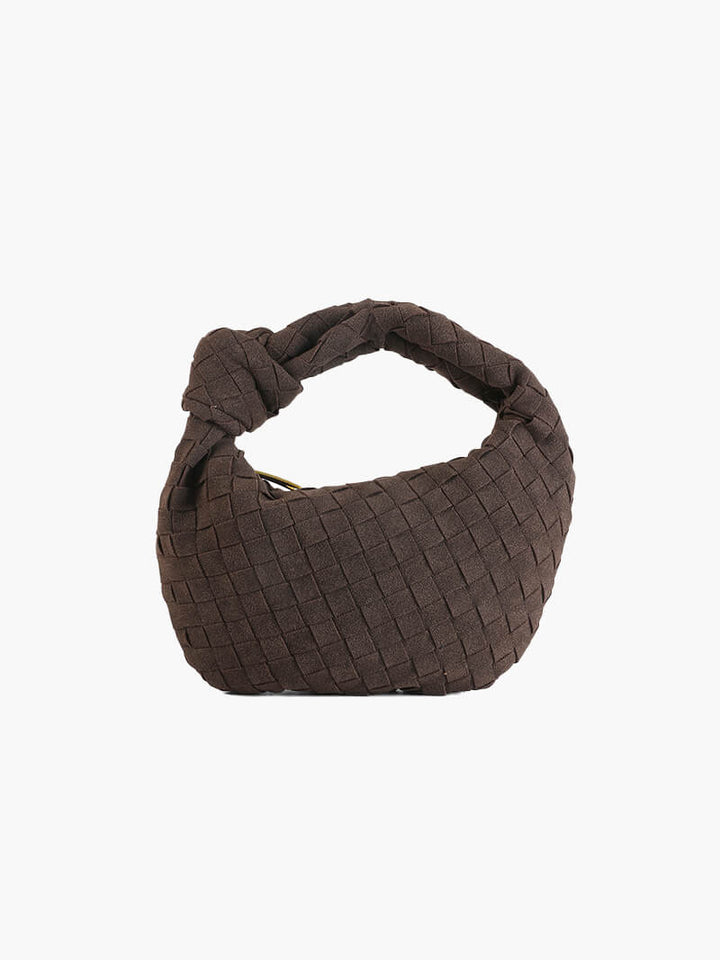 Mini Suede Woven Handbag coffee image 1 