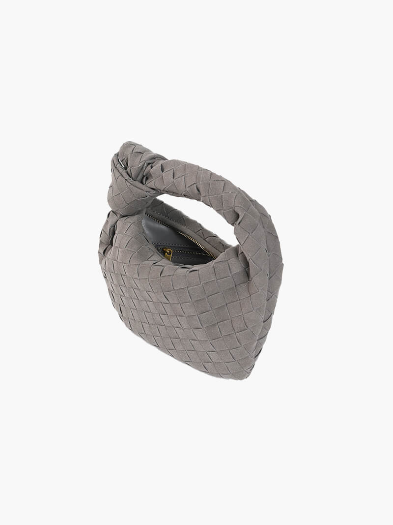 Mini Suede Woven Handbag grey image 2 
