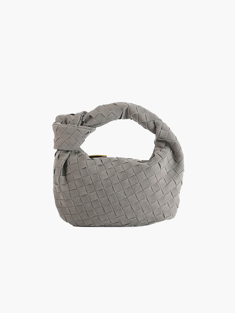 Mini Suede Woven Handbag grey image 1 