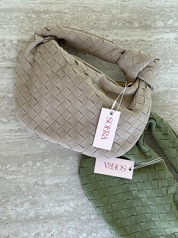 Mini Suede Woven Handbag grey image 7 