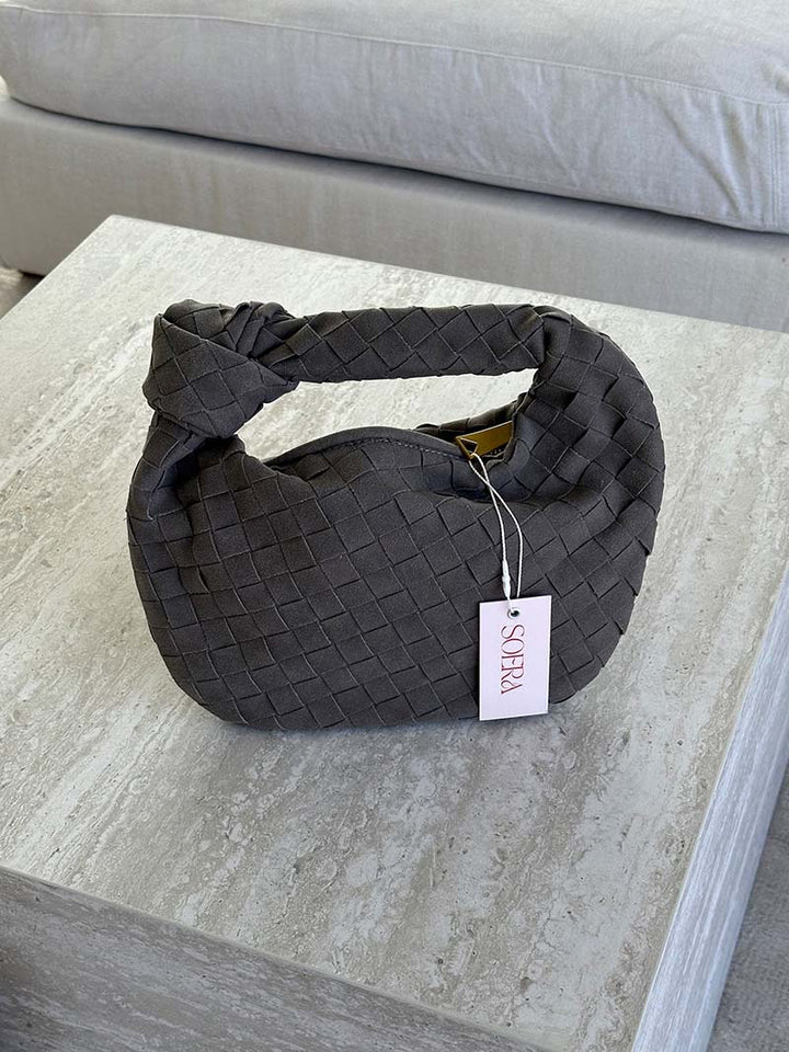 Mini Suede Woven Handbag grey image 11 