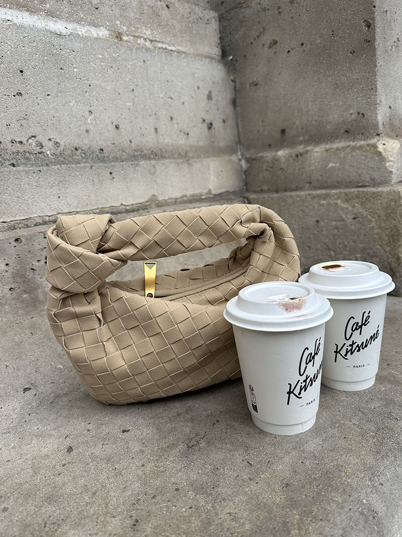 Mini Suede Woven Handbag grey image 9 