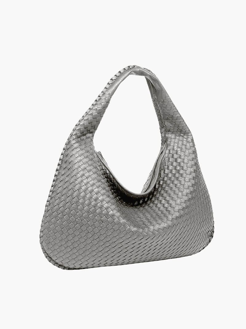 Oversized Woven Bag light grey image 1 