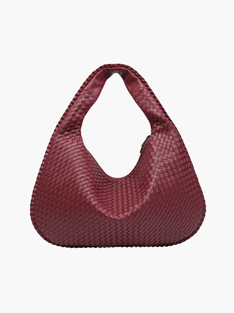 Oversized Woven Bag wine red image 1 