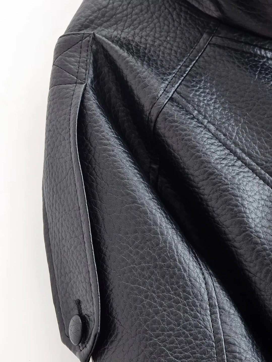 Leather Funnel Neck Jacket black image 13 